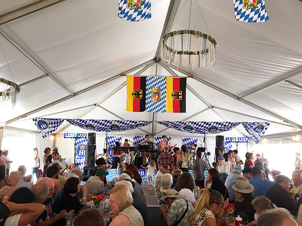 The Internationals Band performing in the authentic German Beer Garden at the Clayton Oktoberfest